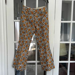 black white and yellow marni silk/cotton pants size 44